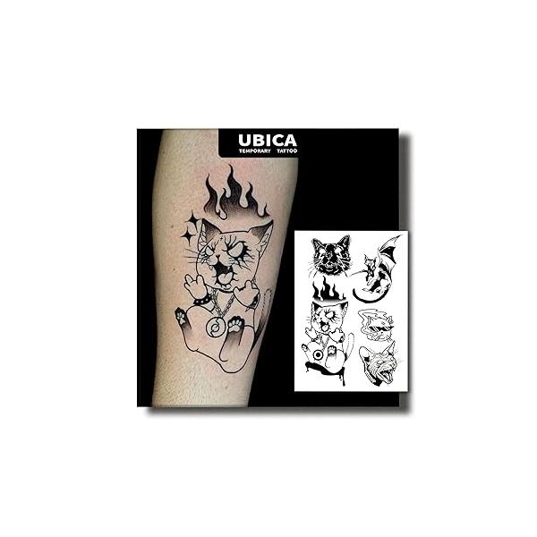 2 Sheets Semi Permanent Tattoos, Temporary Tattoo for Men & Women, Lasts 7-15 Days Water-Resistant Fake Stickers, Realistic, Non-Reflective Safe Skin