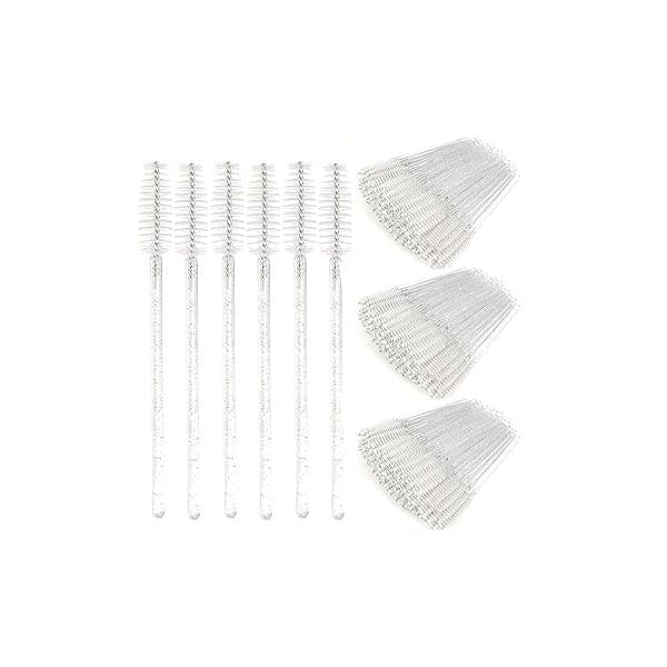 300 Pcs Disposable Mascara Wands for Eye Lash Extension, Clear Spoolies Eyelash/Eyebrow Brush