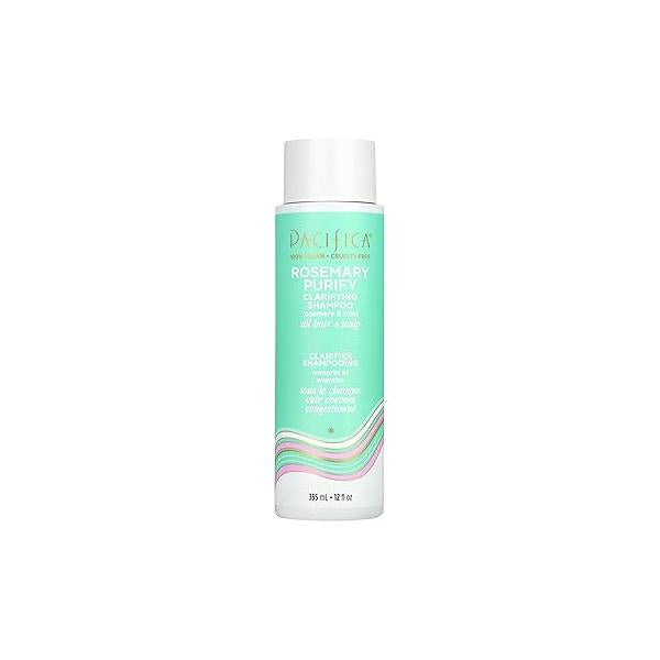Pacifica Clarifying Shampoo - Rosemary Purify Invigorating w/Soothing Mint for Detoxing Hair & Scalp Build-Up, Sulfate Silicone Free - Vegan Cruelty-Free Dermatologist Tested