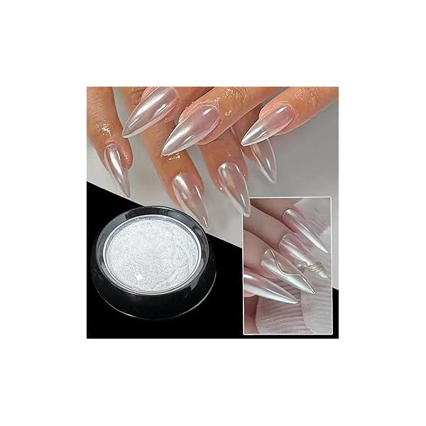 Holographic Mirror Gold Nail Chrome Powder Effect Metallic Dust Sequins UV Gel Pigment for Art Decoration, Nails