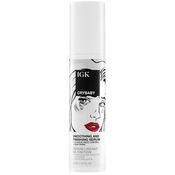 IGK CRYBABY Smoothing & Finishing Serum | High Shine + Frizz Control Lightweight Vegan Cruelty Free 1.5 Oz
