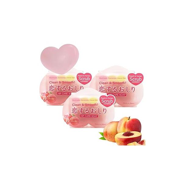 Bar Soap for Dark Spots, Pore Cleansing Sensitive Skin, Exfoliating Body Scrub, Women & Man by AHA, Aloe, Honey& Citric Acid Butt Skincare from Japan 2.82 oz