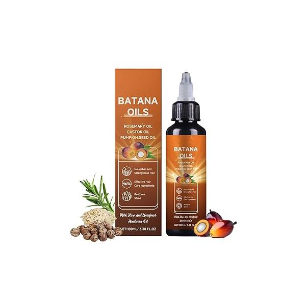 Batana Oil for Hair Growth - 4-in-1 Liquid Formula Rosemary Castor Pumpkin Seed | Strengthens, Nourishes Damaged Natural Regrowth Thinning