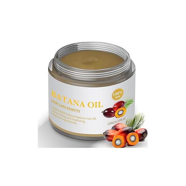 Batana Oil for Hair Growth - Dr. Sebi 100% Pure, Organic, Unrefined from Honduras, Promotes and Moisturize Scalp, Restore Dry Damange 4.2 OZ