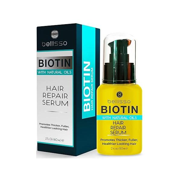 Biotin Hair Thickening Serum for Men and Women - Intense Strengthening Treatment Product with Natural Botanical Oil Blend to Help Boost Thin Repair Thinning Hair, Increase Volume Shine