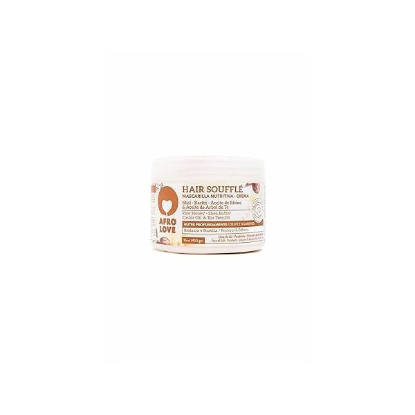 Afro Love Hair Soufflé 16 oz - Deep Moisturizing Mask with Raw Honey, Shea Butter & Castor Oil Intense Hydration Repair for Curly, Kinky, and Coily Sulfate Paraben-Free