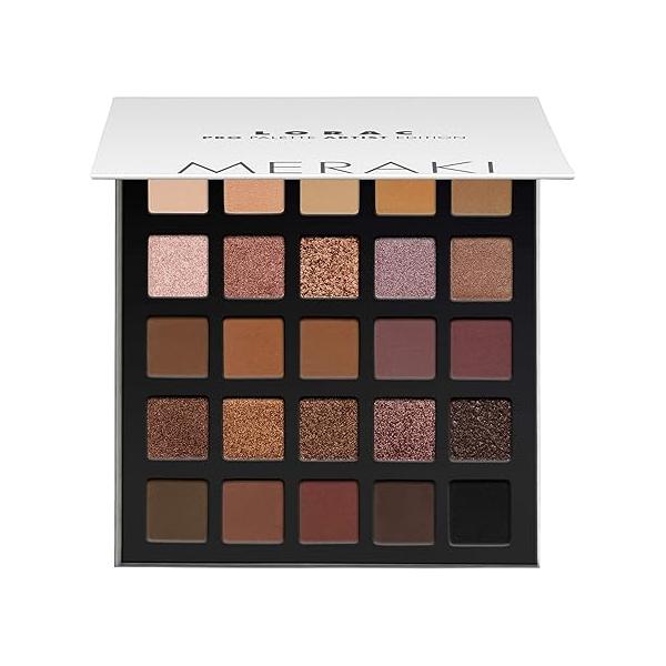 LORAC PRO Matte & Shimmer Eyeshadow Palette, Metallic High Pigmented, Mirror Compact