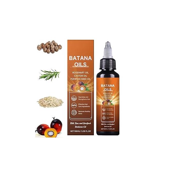 Batana Oil for Hair, 4-in-1 Liquid Oil, with Rosemary, Pumpkin Seed Castor Men and Women, Prevents Dry Hair & Loss All Types (1Pcs)