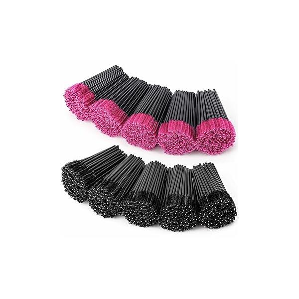 1000 Disposable Mascara Wands Eyelash Brushes Spoolies for Eyebrow Eye Lash Extension Black