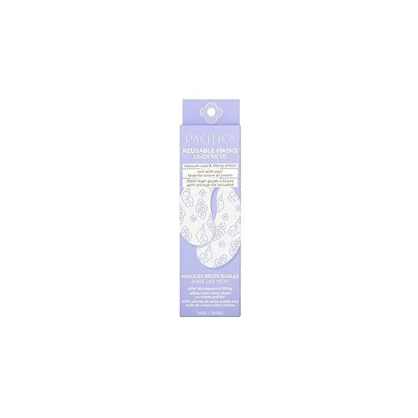 Pacifica Reusable Mask - Under Eye Silicone Face for Fine Lines & Dark Circles, Pair with Serum, Storage Tin Included, Vegan Cruelty-Free, 2 Pieces