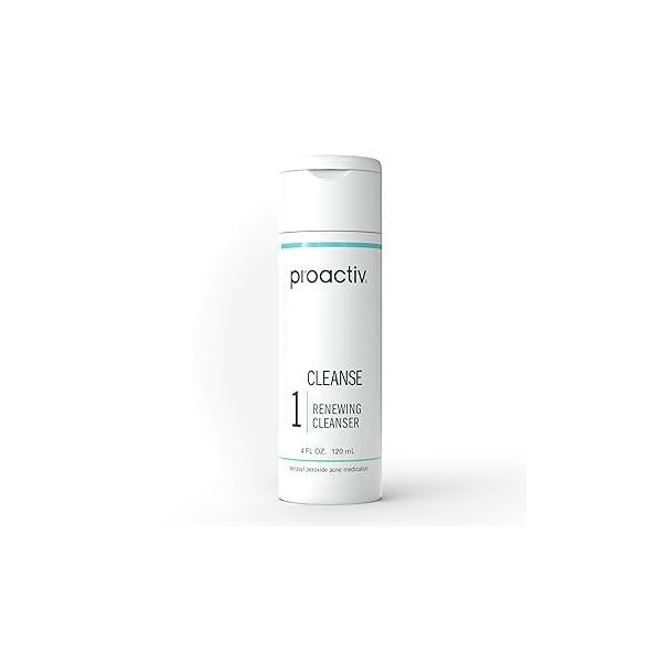 Proactiv Acne Cleanser - Benzoyl Peroxide Face Wash and Treatment Daily Facial Hyularonic Acid Moisturizer with Exfoliating Beads 60 Day Supply, 4 Oz