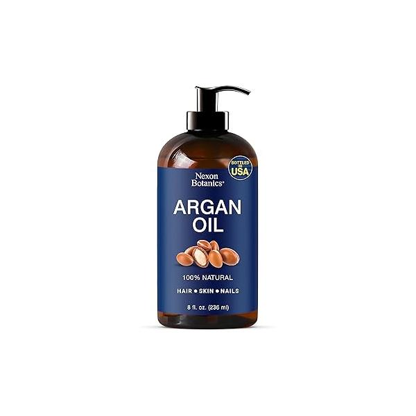 Argan Oil for Hair Growth 8 fl oz - 100% Natural Moroccan oil Face, Body, Skin and Nails Aceite de