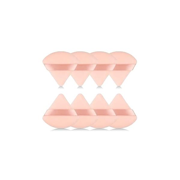 8Pcs of Triangular Powder Puff Makeup Sponges, Made Super-soft Velvet, Designed for Contouring, Eye, and Corner, Beauty Blender Foundation Mixing Container.(Black)