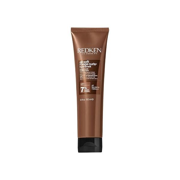 Redken All Soft Mega Curls Hydramelt Leave-In Treatment For Extremely Dry Curly & Coily Hair - Moisturizing Lotion, Enhances Shine