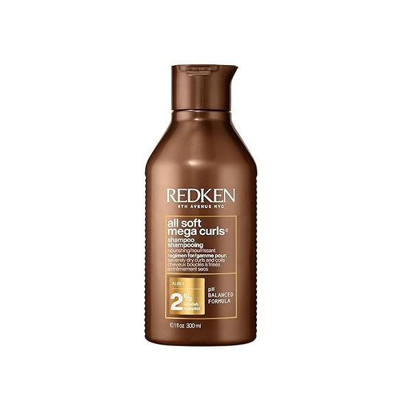 Redken All Soft Mega Curls Shampoo For Extremely Dry Curly & Coily Hair - Nourishes Softens Severely Hair, Sulfate Free
