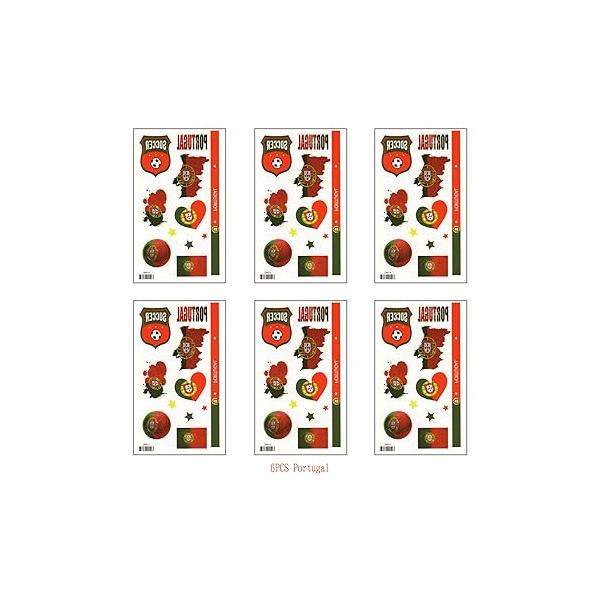 6 Sheets Brazil Flag Temporary Face Tattoos Stickers for Adults And Kids, World Cup Football Match Marathon Games Party