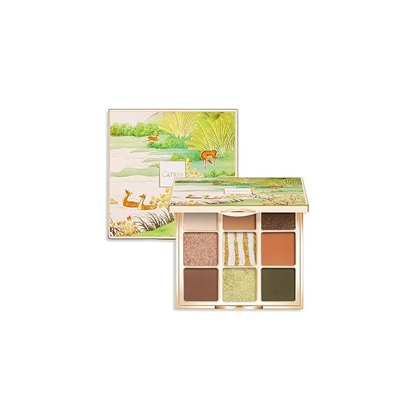 Catkin Eyeshadow Palettes 9 Blendable Shades Smooth Long Lasting Matte and Glitter Eye Makeup Highly Pigmented C08 Morandi