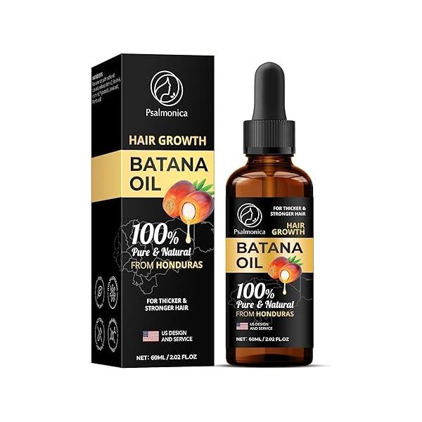 Batana Oil for Hair Growth: Raw Natural Oils Growth Damaged Dr Sebi from Honduras - Split Ends Loss Treatments Women(2.02fl oz)
