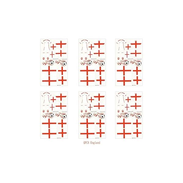 6 Sheets Brazil Flag Temporary Face Tattoos Stickers for Adults And Kids, World Cup Football Match Marathon Games Party