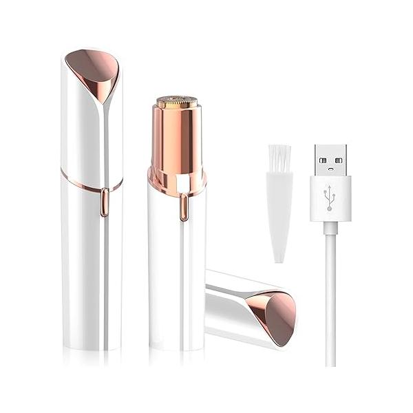 Facial Hair Remover, Removal Shaver for Women, Rosarden USB Rechargeable IPX6 Waterproof Eyebrow Face Razor Trimmer Lips, Body, Arms, Mustaches, Fuzz and Chin (Blue)