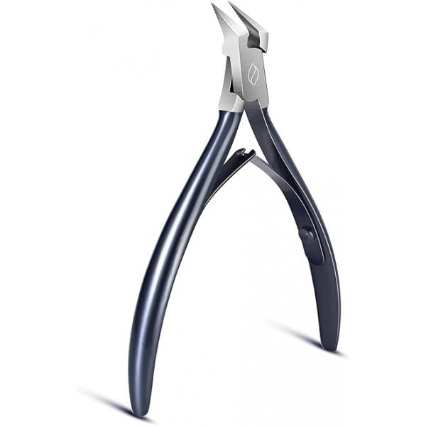 FERYES Toenail Clipper Straight Blade for Ingrown and Thick Nails - Stainless Steel Sharp Pointed Tip Nail - Wide Jaw Toe Cutter Podiatry Tool Dark Gray