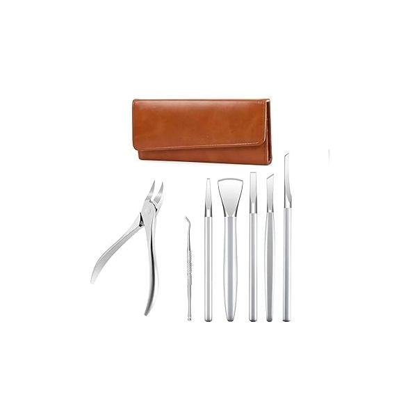 7 PCS Manicure Set,Pedicure Knife Set,Professional Pedicure Tool Toenail Grooming Kit, Kit,Top Notch Foot Blade, Sharp Clippers