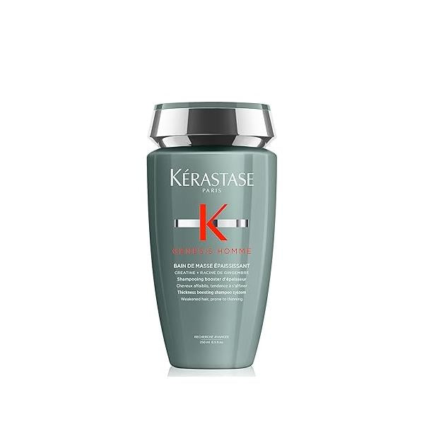 Kerastase Genesis Homme Bain De Masse Shampoo For Men - Thickening & Strengthening Shampoo, Cleanses Weakened Hair Scalp, 8.5 Fl Oz