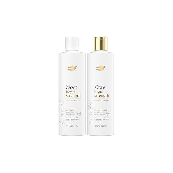 Dove Bond Strength Shampoo & Conditioner Set - Daily Strengthening Treatment for Dry, Damaged Hair, 12 Oz Ea