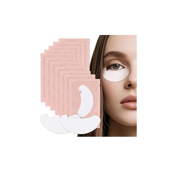 LASHVIEW 50 Pairs Under Eye Pads Eyelash Extension 100% Natural Hydrogel Patch Lash Gel Pad for Extensions supplies Beauty Tools