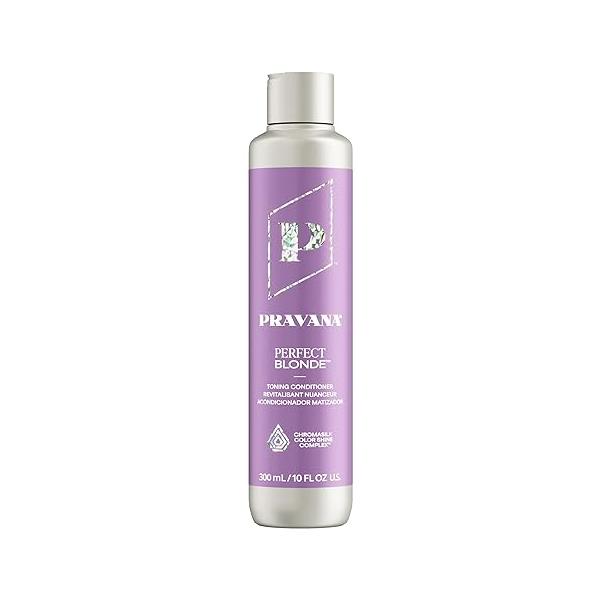 PRAVANA The Perfect Blonde Purple Toning Conditioner | Neutralizes Brassy, Yellow Tones For Color Treated Hair Chromasilk Enhances Shine & Protection Vegan, Cruelty-Free Paraben Sulfate Free