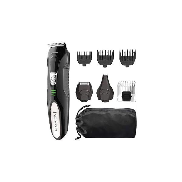 Remington All-in-One Grooming Kit, Lithium Powered, 8 Piece Set with Trimmer, Men's Shaver, Clippers, Beard and Stubble Combs, Black