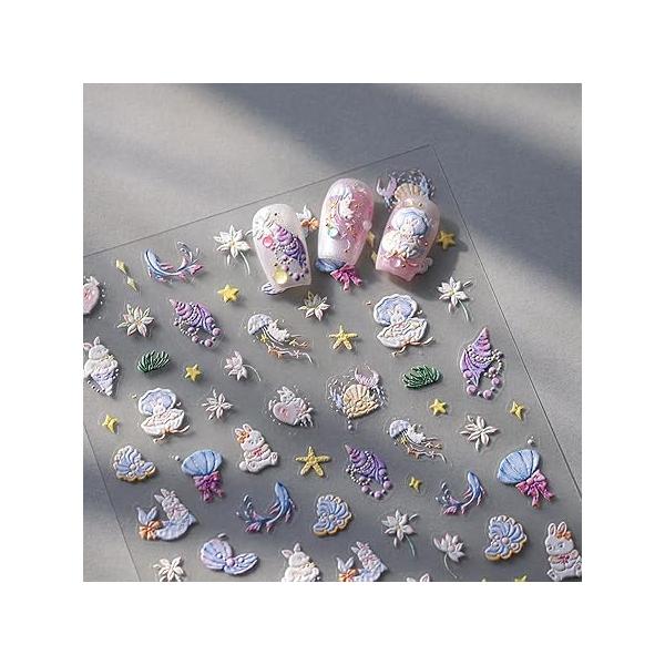 5D Embossed Phoenix Nail Stickers, Gold & Red, Oriental 3D Bohemian Style, Waterproof, Floral Theme, Lightweight, Art Stickers Decals, Decals