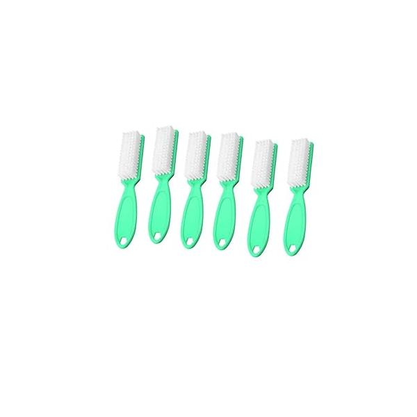 6Pcs Handle Grip Nail Brush, Hand Fingernail Cleaner Brush Manicure Tools Scrub Cleaning Brushes for Toes and Nails (Black)