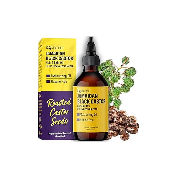 4oz Organic Cold Pressed Jamaican Black Castor Oil for Hair Growth and Damaged, Dry Scalp - Unscented, Hexane-Free