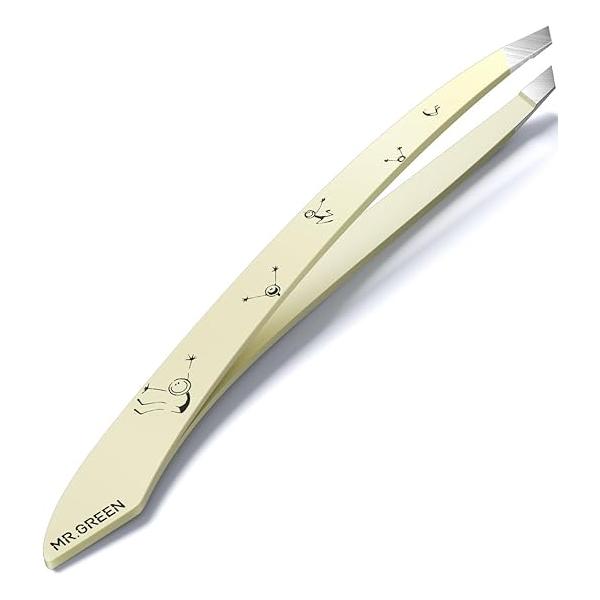 MR.GREEN Tweezers For Women Facial Hair, Professional Precision Eyebrow for and Men, Stainless Steel Slanted Cute Hair Removal Plucker
