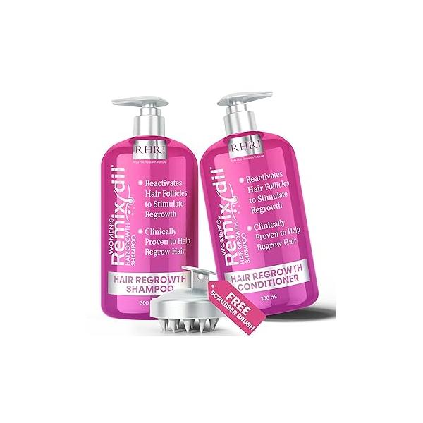 34 OZ Hair Growth Shampoo and Conditioner Set for Women | Effective Regrowth Treatment Strengthening, Thickening & Soothing Formula Healthy, Vibrant Salon Size