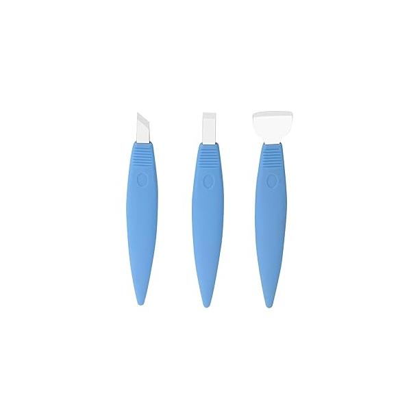 Pedicure Knife Set for Feet, 3Pcs Stainless Steel Tools Ingrown Toe Nail Foot Callus Dead Skin Remover Feet Grooming Care Kit Corn Callus(Black Set)