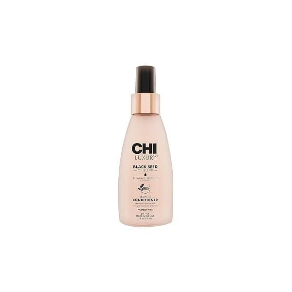 CHI Luxury Black Seed Oil Leave-In Conditioner, Moisturizing Treatment To Strengthen Hair, Thermal Protectant, Sulfate, Paraben & Gluten-Free, 4 Oz