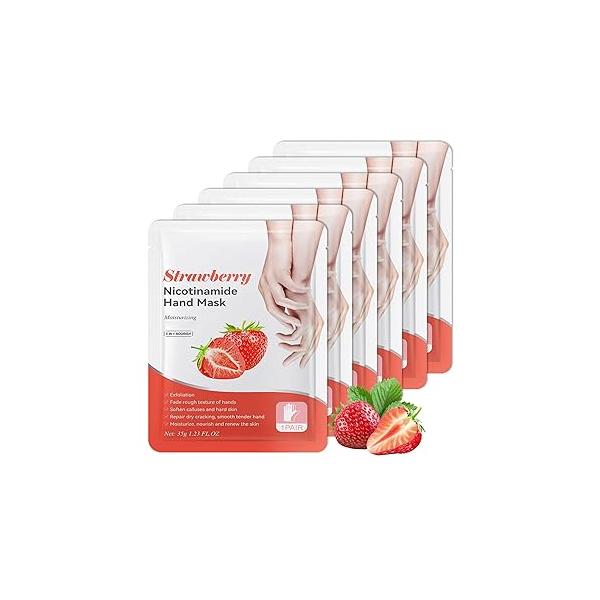 Hands Mask Moisturizing Gloves, 6PCS Hydrating Hand Peel Masks Exfoliating Gloves for Dry, Cracked, Rough, Aging Hands, Lightweight Soft Moisturizer Gift Set Women Men (B)