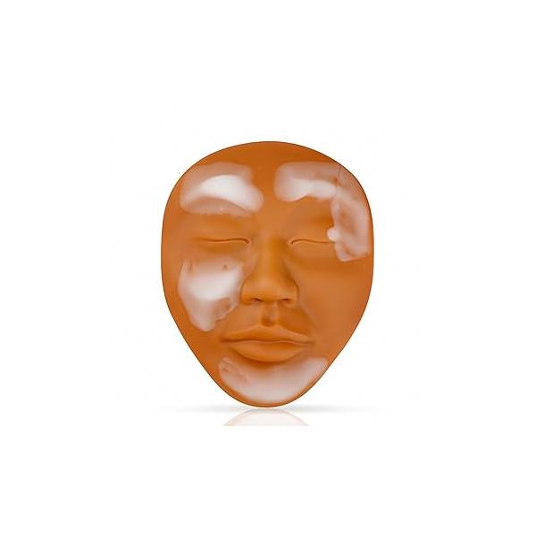 3D Vitiligo Skin Camouflage Tattoo Practice Face - Premium Silicone Full for Permanent Makeup, Perfect Artists and Beginners (Beige)