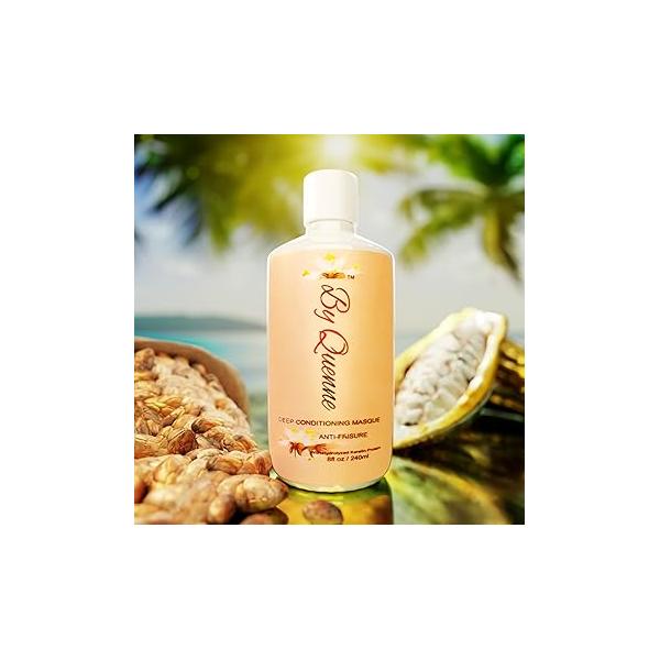 Anti-Frizz Deep Conditioning Masque, Revitalize Dry Frizzy Hair Infused with Organic White Flower Extracts, Safe for Colored Hair, Sulfate and Paraben-Free.