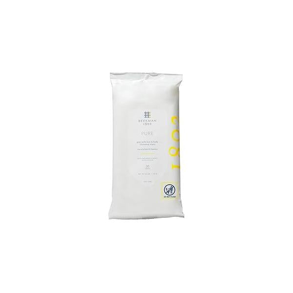 Beekman 1802 Face & Body Wipes - Fragrance Free, 30 Count, Cleanses Dirt Makeup, With Goat Milk, Aloe Vitamin E