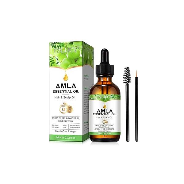 Amla Oil 60ML, Hair for Healthy Growth, Natural & Vegan, Promotes Thicker, Fuller, Shinier Men and Women