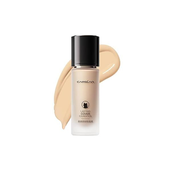 Lasting Moisture Foundation, 24H Longlasting Medium Coverage Dewy Finish Face Makeup, Poreless, Lightweight, Hydrating Liquid Foundation For Dry Skin, M02