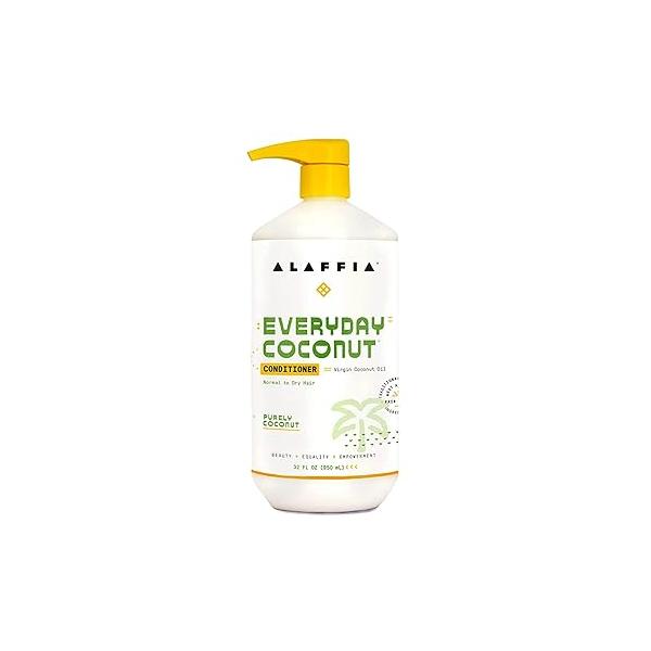 Alaffia EveryDay Coconut Conditioner, Ultra Hydrating Conditioner for Normal to Dry Hair. Made with Fair Trade Oil and Ginger. Cruelty Free, No Parabens, Vegan, Purely 32 Fl Oz
