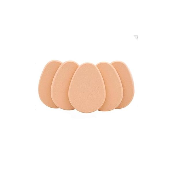 5Pcs Beige Smooth Makeup Sponge Blender Flawless Foundation Powder Puff Beauty, Brushes and Tools, Tools Accessories