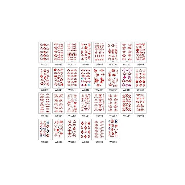 Lurrose Temporary Forehead Tattoo Stickers Chinese Style Decorative 30 Sheets