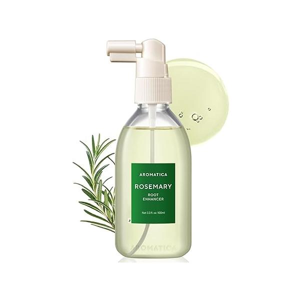 AROMATICA Root Enhancer Rosemary water spray for hair growth - Flaky & Itchy Dry Scalp Treatment Hair Oil Exfoliator Detox Free from Sulfate, Silicone, and Paraben (3.38oz)