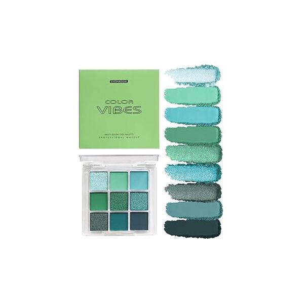 9 Colors Eyeshadow Palette - Dark Punk Smoky Theme, High Pigmented Blendable Matte & Glitter Shimmer Finishes, Long Lasting Eye Makeup for Christmas Music Festivals(Dark Smoky)