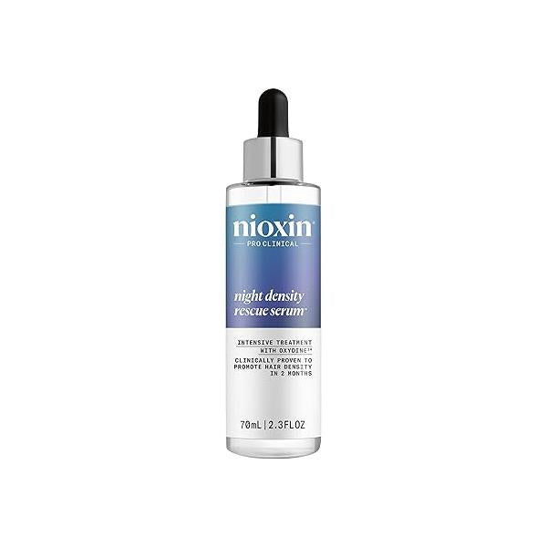 Nioxin Night Density Rescue Serum | Overnight Hair Thickening Protects Against Breakage Intensive Treatment with Oxydine 2.4 Fl oz.